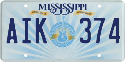 MS license plate AIK374