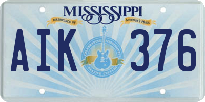 MS license plate AIK376