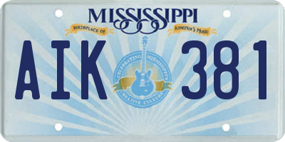 MS license plate AIK381