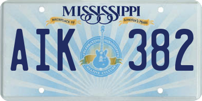 MS license plate AIK382