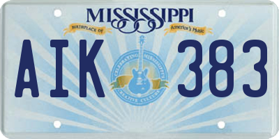 MS license plate AIK383