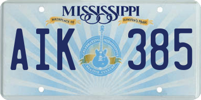 MS license plate AIK385