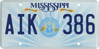 MS license plate AIK386