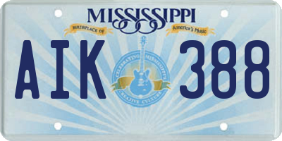 MS license plate AIK388