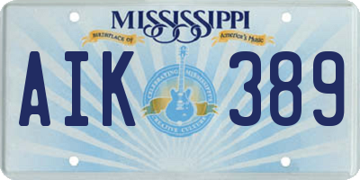 MS license plate AIK389