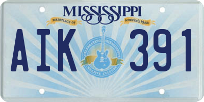 MS license plate AIK391