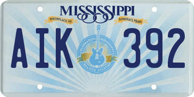 MS license plate AIK392