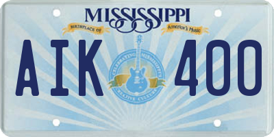 MS license plate AIK400