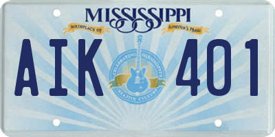 MS license plate AIK401