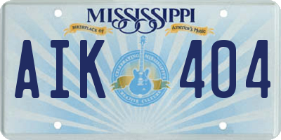 MS license plate AIK404