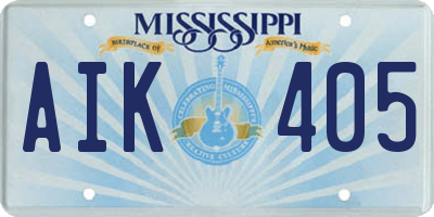 MS license plate AIK405