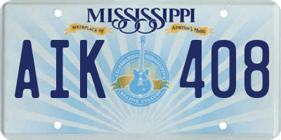 MS license plate AIK408