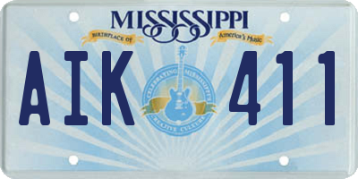 MS license plate AIK411