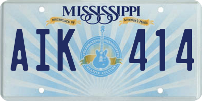MS license plate AIK414