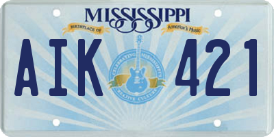 MS license plate AIK421