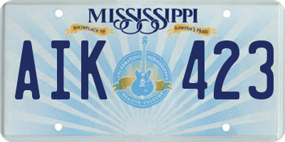 MS license plate AIK423