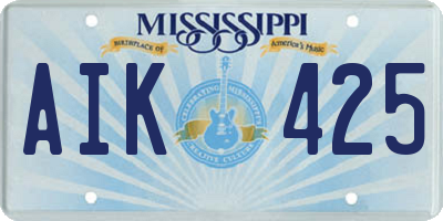 MS license plate AIK425