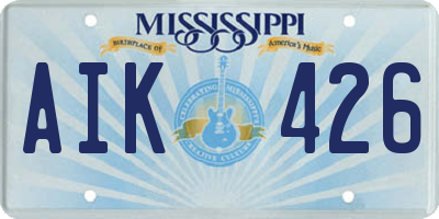 MS license plate AIK426
