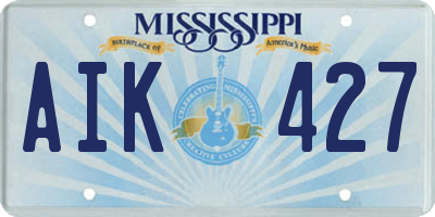 MS license plate AIK427