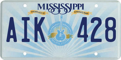 MS license plate AIK428