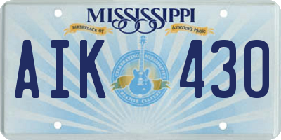 MS license plate AIK430