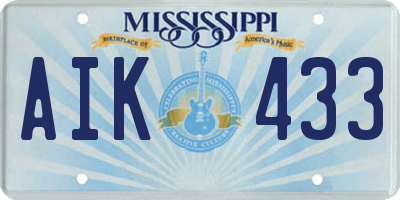 MS license plate AIK433