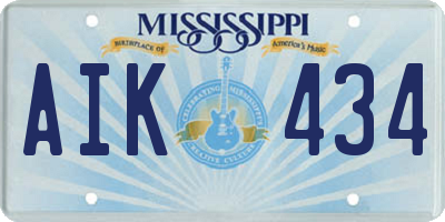 MS license plate AIK434