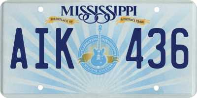 MS license plate AIK436