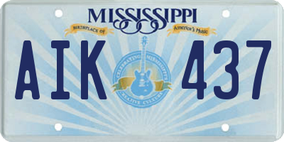 MS license plate AIK437