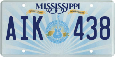 MS license plate AIK438