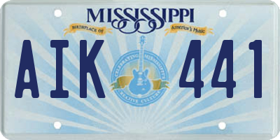 MS license plate AIK441
