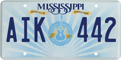 MS license plate AIK442