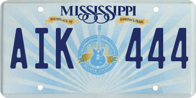 MS license plate AIK444