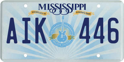 MS license plate AIK446