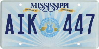 MS license plate AIK447