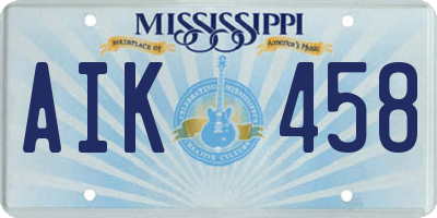 MS license plate AIK458