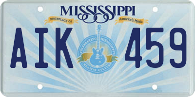 MS license plate AIK459