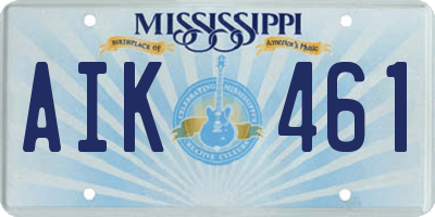 MS license plate AIK461