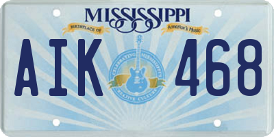 MS license plate AIK468