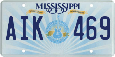 MS license plate AIK469