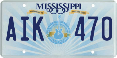 MS license plate AIK470