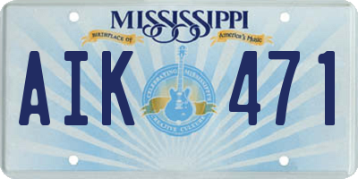 MS license plate AIK471