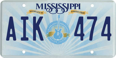MS license plate AIK474