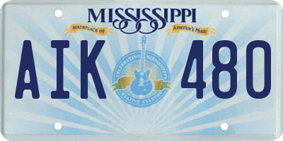 MS license plate AIK480