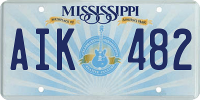 MS license plate AIK482