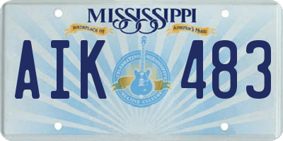 MS license plate AIK483