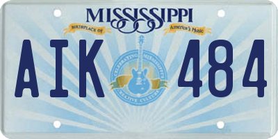 MS license plate AIK484