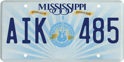 MS license plate AIK485