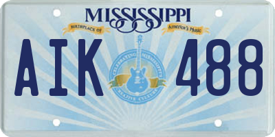 MS license plate AIK488