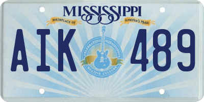 MS license plate AIK489